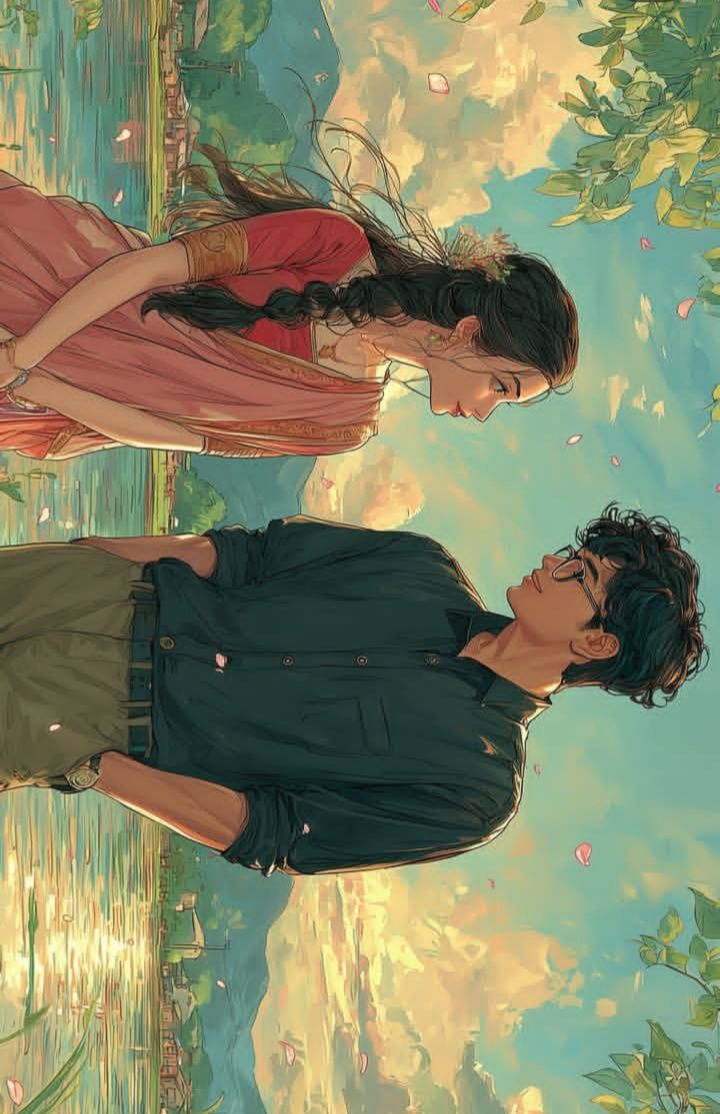 A young Indian couple in a warm, intimate moment